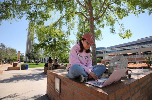 student studying